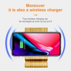 Wireless Charger - New private mould bamboo Bracket Power Bank with Wireless Charger LWS-2017